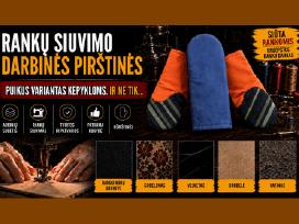 Rankų siuvimo darbinės pirštinės. Tvirtos, storos