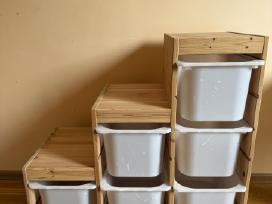 Ikea vaikiškų žaislų laikymo lentyna su dėžėmis
