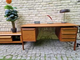 Vintažinis mid century tikmedžio rašomojo stalas