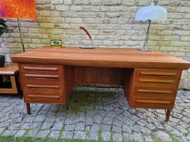 Vintažinis mid century tikmedžio rašomojo stalas