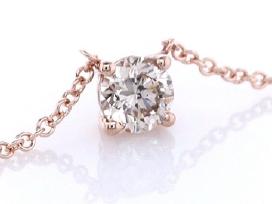 14k briliantinis pakabukas su grandinėle, 0,51 ct