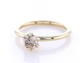 14k aukso žiedas su natūraliu deimantu ,0,51 ct