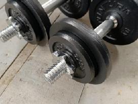 2 hanteliai po 10kg metaliniai nauji
