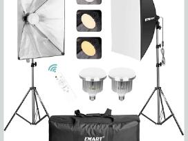 2 vnt Foto apšvietimo lempos softbox stovai