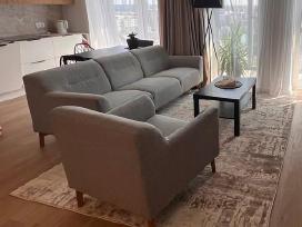 Sofa, fotelis, pufas