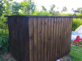 Parduodamas medinis kubilas iš eurokubo su vandens