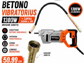 Betono vibratorius 1300w + Žarna 30mm x 2m