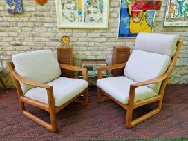 Prabangūs mid century tikmedžio masyvo foteliai
