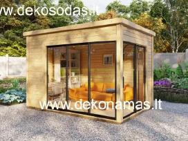 Medinis sodo namelis „flach“ 45 mm, 360x250 cm