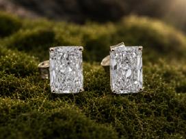 Geltono aukso auskarai su 2.95 ct deimantais