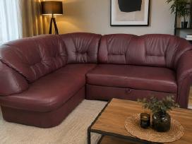 Naturalios odos kampas sofa-lova