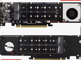 Pci-e 4.0 X16 To 4x M.2 M-key Nvme adapteris