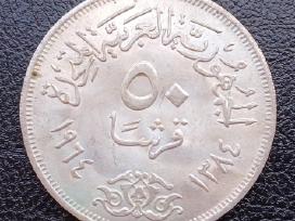 50 piastres 1964 Egiptas sidabras 0.720