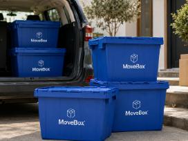 Plastikinių dėžių nuoma kraustymuisi Movebox