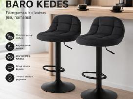 Baro kėdžių komplektas, 2 vnt., juodos