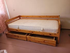 Viengulė lova su grotelėm (98x206) ir stalčiais