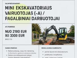 Mini ekskavatoriaus vairuotojas (-a)/pagalbiniai