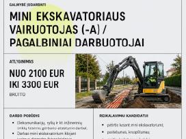 Mini ekskavatoriaus vairuotojas (-a)/pagalbiniai