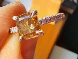Aukso žiedas su 1,20 ct konjakiniu deimantu