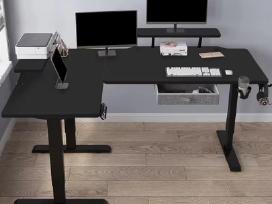 Elektrinis L formos kampinis stalas 160cm