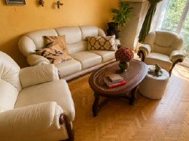 Natūralios odos sofa + 2 foteliai