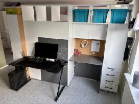 Unikalus baldas-rašomasis stalas-lentyna-siena