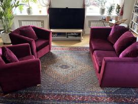 Minkštų baldų komplektas . Sofa 2 foteliai