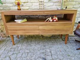 Vintažinė mid century tikmedžio masyvo komoda