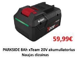 Parkside 8ah xteam 20v smart naujas dizainas