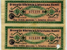 Du tarpukario loterijos bilietai Durl