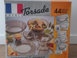 Torsade tamsaus stiklo indų rinkinys 44 vnt