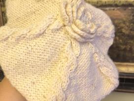 Megzta berete, naturali vilna, handmade