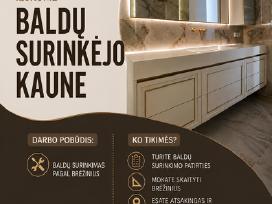 Pagalbinis darbuotojas prie baldų montavimo