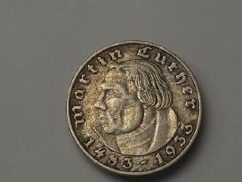 2 Reichsmark 1933 m. A – M.liuteris, Vokietija