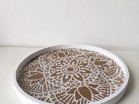 Boho medinis padėklas 30cm
