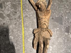 Antikvaras medinė Nukryžiuotojo Kristaus skulptūr