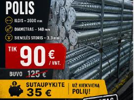 Sraigtiniai poliai D140 Ilgis 2600 mm M Tipo