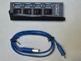 Usb-a 3.0 4 portų Hub su portų jungikliais 0035