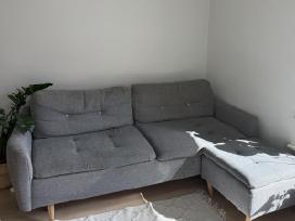 Pilka kampinė sofa