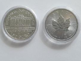 1 oz Austrijos, Kanados sidabrinės monetos