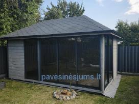 Pavėsinė 3x5 su stiklais ,įstiklintos pavėsinės
