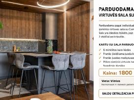 Virtuvės sala su 6 baro kėdėmis