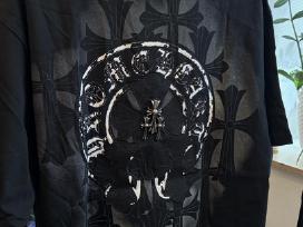 Chrome Hearts juodi marškinėliai su kryžių dekoru