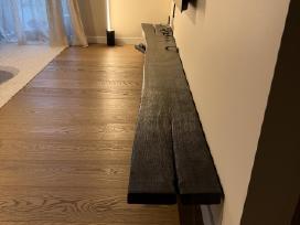 Vientisa ąžuolo masyvo lenta / TV lentyna, 310 cm