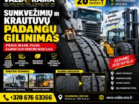 Sunkvežimių, krautuvų padangų gilinimas