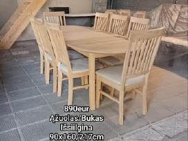 Ovalus stalas +8 kėdės (ąžuolas/bukas) iš Danijos