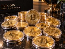 Bitcoin moneta. Puiki dovana. Interjeras. Stilius