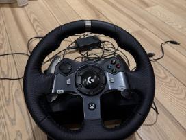 Logitech G920 Vairas su pedalais