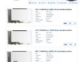 LCD matrica, ekranas, nešiojamo kompiuterio ekrana