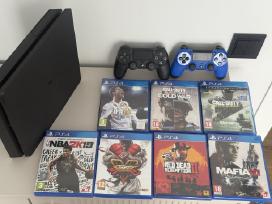 Ps4 Slim 500 GB + 2 pulteliai + 8 žaidimai